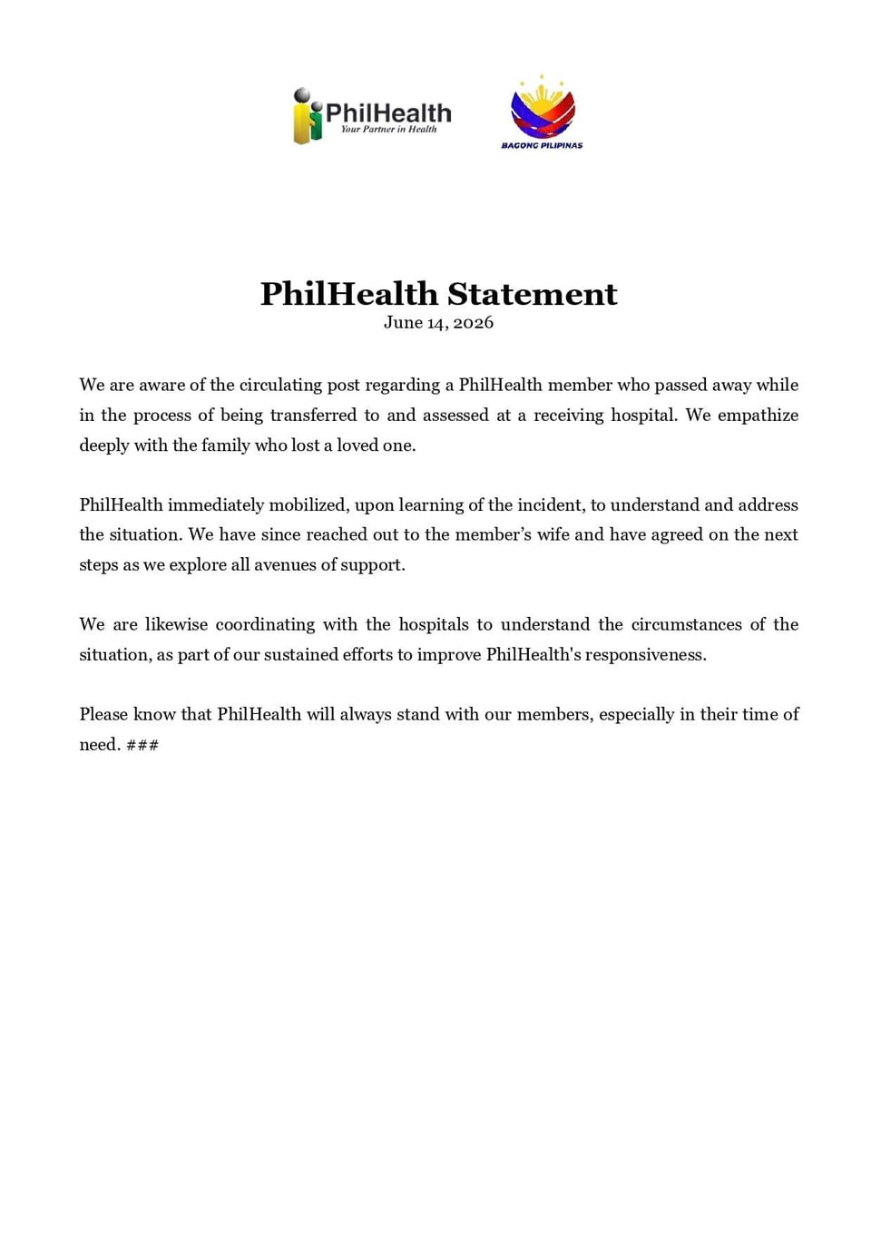 philhealth statement